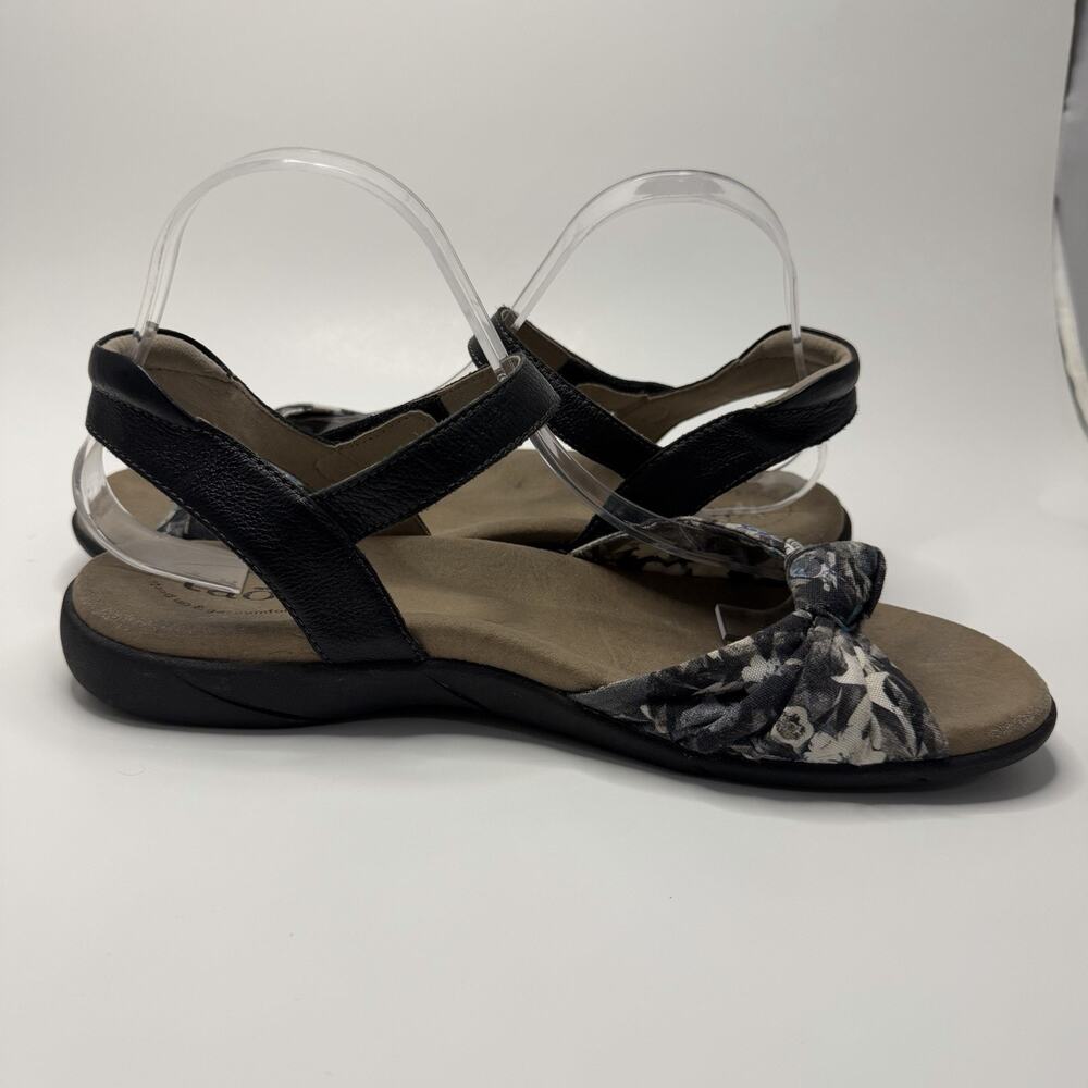 Taos Knotty Knot Floral Leather Flat Ankle Strap Sandals Shoes Women’s 10 - Picture 8 of 11
